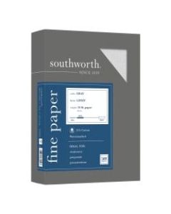 Southworth Cotton Linen Business Paper, 8 1/2in x 11in, 24 Lb, 55% Recycled, FSC Certified, Gray, Box Of 500