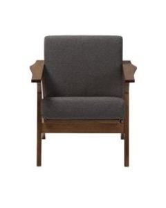 Baxton Studio Elena Fabric Lounge Chair, Gray/Dark Walnut
