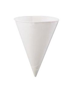 Konie Rolled-Rim Paper Cone Cups, 6 Oz, White, 200 Cups Per Bag, Carton Of 25 Bags