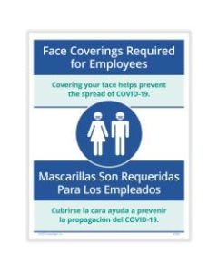 ComplyRight Coronavirus And Health Safety Posting Notices, Face Coverings Required For Employees, English, 8-1/2in x 11in, Set Of 3 Notices