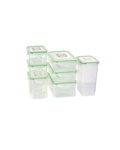 Kinetic Fresh Food Storage Container Set, 14 Piece Set, Clear/Green