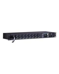 CyberPower PDU41002 Single Phase 100 - 120 VAC 20A Switched PDU - 8 Outlets, 12 ft, NEMA L5-20P (5-20P Adapter), Horizontal, 1U, SNMP, LCD, 3YR Warranty