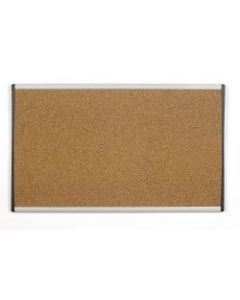 Quartet ARC Colored Cubicle Cork Bulletin Board, 30in x 18in, Aluminum Frame With Silver Finish