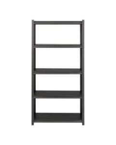 Lorell Riveted Storage Shelving Unit, 5-Shelf, 72inH x 36inW x 18inD, Black
