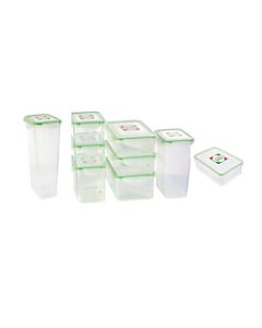 Kinetic Fresh Food Storage Container Set, 18 Piece Set, Clear/Green