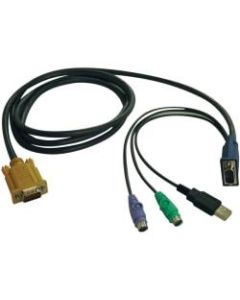 Tripp Lite 10ft USB / PS2 Cable Kit for KVM Switch B020-U08 / U16 - 10 ft - HD-18 Male Keyboard/Video/Mouse - HD-15 Male VGA, Type A Male USB, Mini-DIN (PS/2) Male Keyboard/Mouse - Shielding - Black"