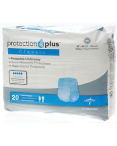 Protection Plus Classic Protective Underwear, Medium, 28 - 40in, White, 20 Per Bag, Case Of 4 Bags