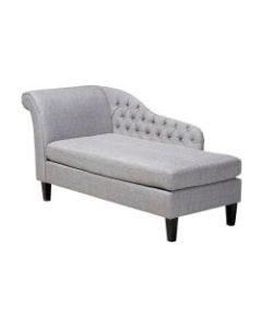 Baxton Studio Upholstered Chaise Lounger, Gray