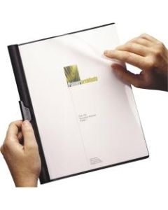 Oxford Ready-Clip Letter Report Cover - 8 1/2in x 11in - 30 Sheet Capacity - Clip Fastener - Polypropylene - Black, Opaque - 1 Each