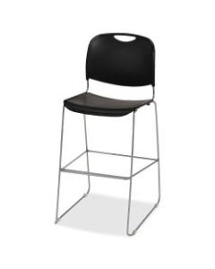 Lorell Plastic Bistro-Height Stack Chair, Black