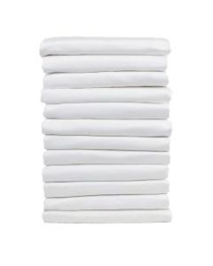 1888 Mills Suite Touch Queen Flat Sheets, 90in x 110in, White, Pack Of 12 Sheets