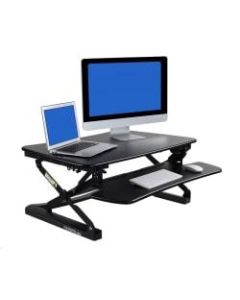 FlexiSpot M2 Height-Adjustable Standing Desk Riser With Removable Keyboard Tray, Black