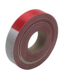 3M 983 Reflective Tape, 3in Core, 2in x 50 Yd., Red/White