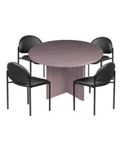 Boss 5-Piece Conference Table And Chair Set, Driftwood/Black