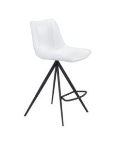 Zuo Modern Aki Counter Chairs, White/Black, Set Of 2 Chairs