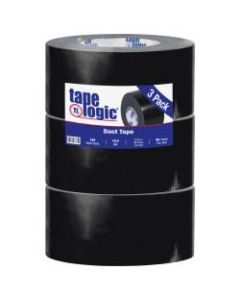 Tape Logic Color Duct Tape, 3in Core, 3in x 180ft, Black, Case Of 3