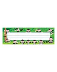 TREND Monkey Mischief Desk Toppers Name Plates, 2 7/8in x 9 1/2in, 36 Per Pack, 12 Packs