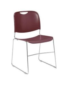 National Public Seating 8500 Ultra-Compact Stack Chair, Wine/Chrome