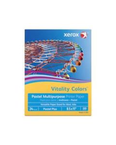 Xerox Vitality Colors Pastel Plus Multi-Use Printer Paper, Letter Size (8 1/2in x 11in), 24 Lb, 30% Recycled, Goldenrod, Ream Of 500 Sheets