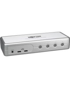 Tripp Lite 4-Port Desktop Compact DVI/USB KVM Switch w/ Audio & Cables - 4 Computer(s) - 2048 x 1536 - 10 x USB - 5 x DVI