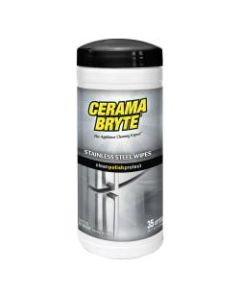 Cerama bryte 48635 Stainless Steel Cleaning Wipes, 35-ct - Ready-To-Use Wipe7in Width x 9in Length - 35 / Canister