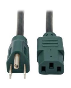 Tripp Lite 4ft Computer Power Cord Cable 5-15P to C13 Green 10A 18AWG 4ft - 10A,18AWG (NEMA 5-15P to IEC-320-C13 with Green Plugs) 4-ft."