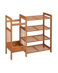 Honey-Can-Do 4-Tier Bamboo Entryway Organizer, 25 1/4inH x 28 3/8inW x 10 5/8inD, Natural