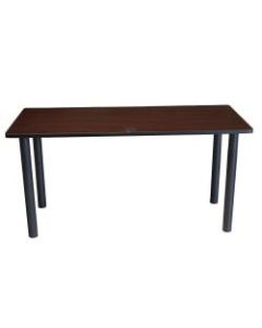 Boss Office Products 60inW Training Table With Post Legs, Mahogany/Black