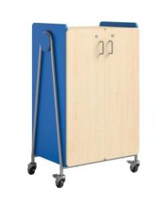 Safco Whiffle Double-Column 12-Drawer Mobile Storage Cart, 48inH x 30inW x 19-3/4inD, Spectrum Blue
