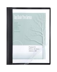 ACCO Poly Clear Front Report Cover, Letter Size, 100 Sheets, Black - 1/2in Folder Capacity - Letter - 8 1/2in x 11in Sheet Size - 100 Sheet Capacity - Polypropylene, Vinyl - Black, Clear - 10 / Pack