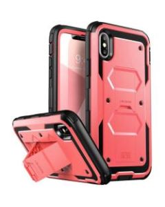 i-Blason Armorbox Carrying Case (Holster) Apple iPhone X Smartphone - Pink - Drop Resistant, Shock Absorbing, Scratch Resistant, Scrape Resistant - Polycarbonate Exterior, Thermoplastic Polyurethane (TPU) - Holster, Belt Clip