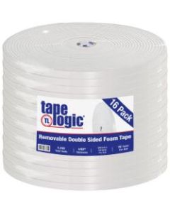 Tape Logic Removable Double-Sided Foam Tape, 0.75in x 72 Yd., White, Case Of 16 Rolls