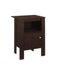 Monarch Specialties Emiliano Accent Table, 24-1/4inH x 17-1/4inW x 14inD, Cappuccino