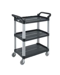 Vollrath 3-Tier Plastic Utility Cart, 37inH x 16-13/16inW x 33inD, Black