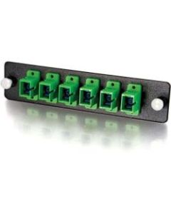 C2G Q-Series 6-Strand, SC, Zirconia Insert, SM, APC, Green SC Adapter Panel - 6 x SC - 6 Port(s) - 6 x RJ-11 - 6 x