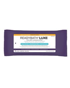 ReadyBath LUXE Total Body Cleansing Heavyweight Washcloths, Antibacterial, Unscented, 8in x 8in, White, 8 Washcloths Per Pack, Case Of 24 Packs