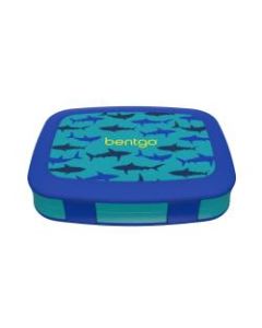 Bentgo Kids Prints 5-Compartment Lunch Box, 2inH x 6-1/2inW x 8-1/2inD, Shark