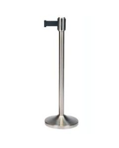 CSL Stanchions With 9ft Retractable Belts, Stainless, Pack Of 2 Stanchions