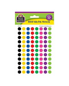 Teacher Created Resources Mini Stickers, 3/8in, Colorful Circles, Pre-K - Grade 12, Pack Of 1,144