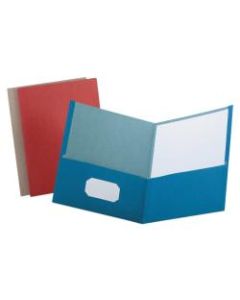 Earthwise by Oxford Twin-Pocket Folder, 100% Recycled, Assorted Colors, Box Of 25