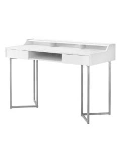 Monarch Specialties Computer Desk With Shelves, White/Silver