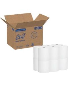 Scott Hardwound 1-Ply Paper Towels, 60% Recycled, 1000ft Per Roll, Pack Of 12 Rolls