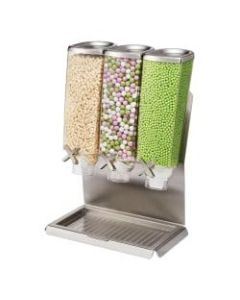 Rosseto Serving Solutions EZ-PRO Dry Food Dispenser, 3-Container, Tabletop Stand With Catch Tray, 384 Oz, Stainless
