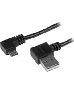 StarTech.com 1m 3ft Micro-USB Cable with Right-Angled Connectors - M/M - USB A to Micro B Cable - Black