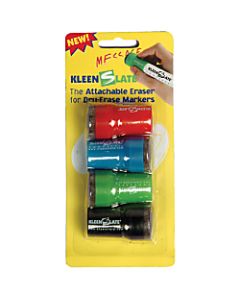 KleenSlate Eraser Caps For Large Dry-Erase Markers, Assorted, Pack Of 4