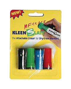KleenSlate Eraser Caps For Small Dry-Erase Markers, Assorted, Pack Of 4