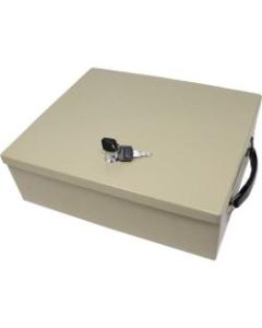 Nadex Coins NCS8-2010 Fire-Retardant Security Box with Keyed Lock - Steel - Beige - 11in Height x 14.4in Width