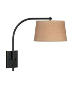 Kenroy Home Sweep Wall-Mount Swing Arm Lamp, 14-1/4inW, Butterscotch Shade/Oil-Rubbed Bronze Base