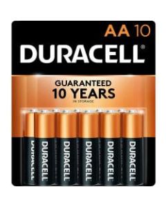 Duracell Coppertop AA Alkaline Batteries, Pack Of 10