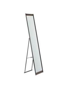 Adesso Albert Rectangle Floor Mirror, 60-1/4in x 13-7/16inW x 14-7/16inD, Black/Walnut